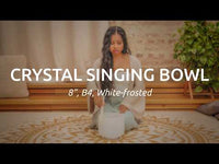Meinl Sonic Energy 8 inch White Frosted Crystal Singing Bowl B4 432Hz Crown Chakra CSB8B being played to demonstrate clear quartz crystal tones, long-lasting resonance, and immersive sound for meditation, sound therapy, mindfulness, and relaxation practices.