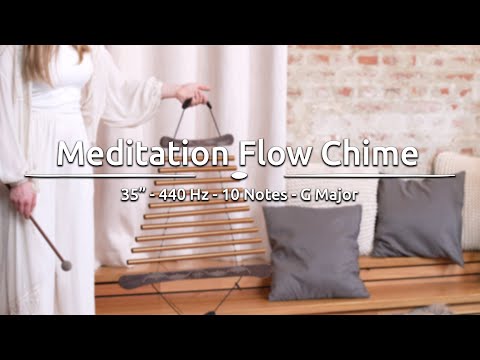 meditation flow chime being played to demonstrate flowing harmonic resonance and immersive tonal movement for meditation and sound therapy