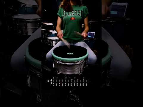 Christin Neddens playing the Meinl Marshmallow Practice Pad 12 inch Sea Foam MMP12SF demonstrating realistic rebound, stick control, rudiments, and ultra-low volume practice for drummers and percussionists