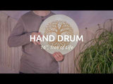 Meinl Sonic Energy Frame Drum 16 inch Tree of Life HD16WB-TOL being played to demonstrate warm resonant tones, natural goat skin response, and expressive frame drum techniques for rhythm and sound exploration