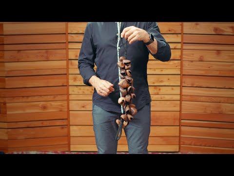 Meinl Pangi Waterfall Shaker 40 Seeds WA5 being played to demonstrate realistic waterfall sound effects, crisp natural textures, and flowing rhythmic percussion sounds created by cascading Pangi seed nutshells
