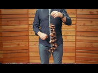 Meinl Pangi Waterfall Shaker 40 Seeds WA5 being played to demonstrate realistic waterfall sound effects, crisp natural textures, and flowing rhythmic percussion sounds created by cascading Pangi seed nutshells