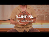 10 inch rain disk being rotated to demonstrate flowing water-like resonance and calming ambient sound for meditation and relaxation