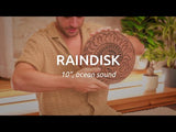 10 inch rain disk being rotated to demonstrate flowing ocean-like resonance and calming ambient sound for meditation and relaxation