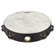 Remo Fiberskyn Tambourine 10" Double Row Jingles TA-5210-70 featuring a Fiberskyn drum head, Acousticon shell, and double row jingle configuration.