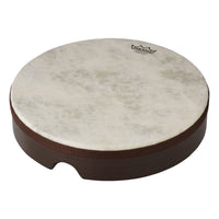 16 inch Fiberskyn frame drum on white background showing pre-tuned drumhead and Acousticon shell construction