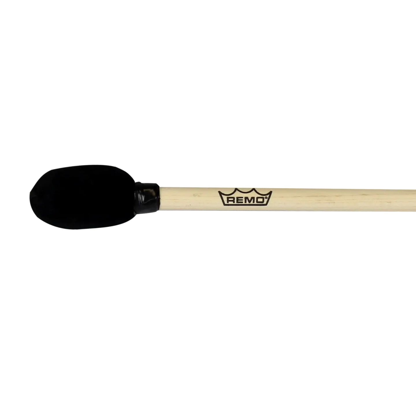 Close-up of the soft-covered foam head on the Remo Frame Drum Mallet Soft Tip HK-1210-00.