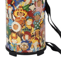 Close-up of the bottom half of the Remo Kids Konga Drum Rhythm Club Series RH-1206-00 showing the Acousticon® shell, carry strap, and reinforced base.