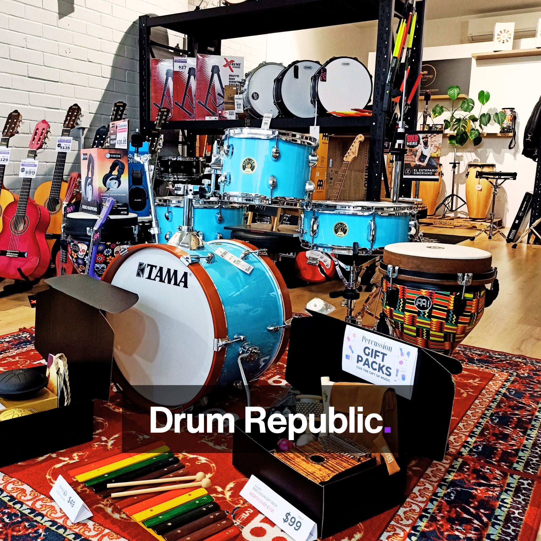 Tama Club-JAM Drum Kit with Hardware - 4 Piece Aqua Blue LJK48H4 AQB